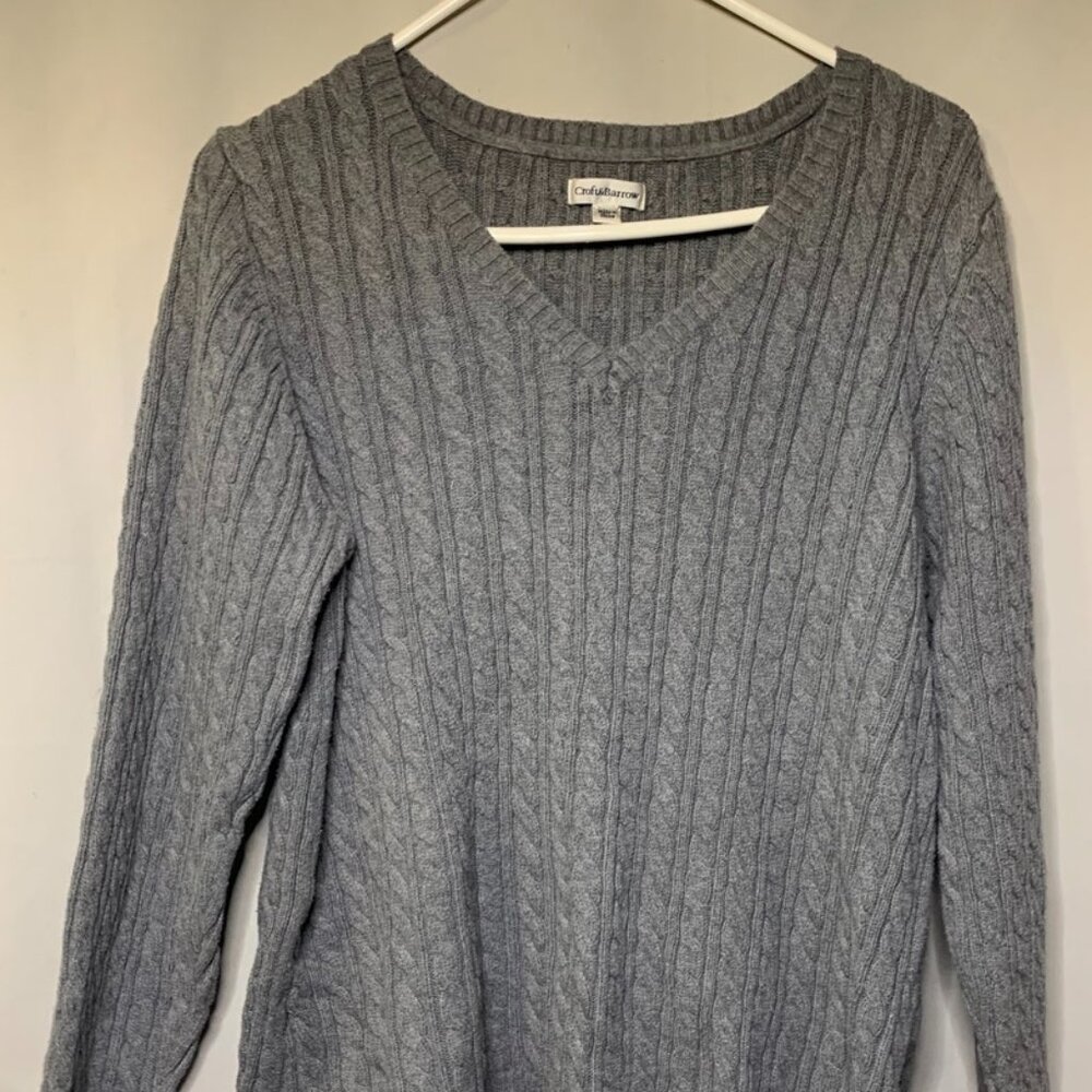 Women's Croft & Barrow Size XL -  Gray Long Sleeve V-Neck Sweater Top